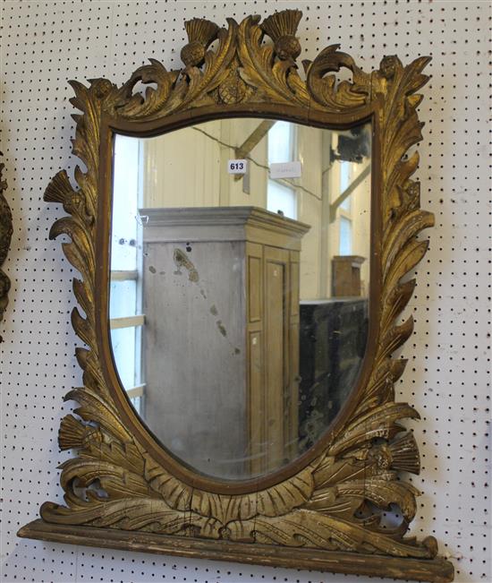 Carved Thistle gilt framed wall mirror